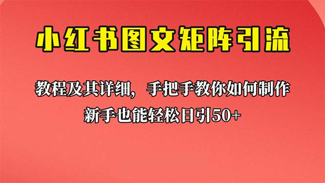 新手也能日引50+的【小红书图文矩阵引流法】！超详细理论+实操的课程 - 蓝天网赚-蓝天网赚