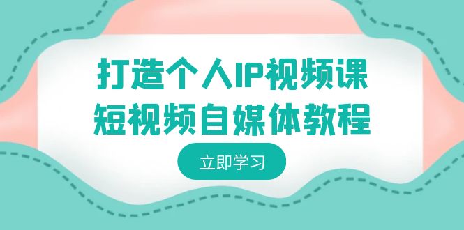 打造个人IP视频课-短视频自媒体教程，个人IP如何定位，如何变现 - 蓝天网赚-蓝天网赚