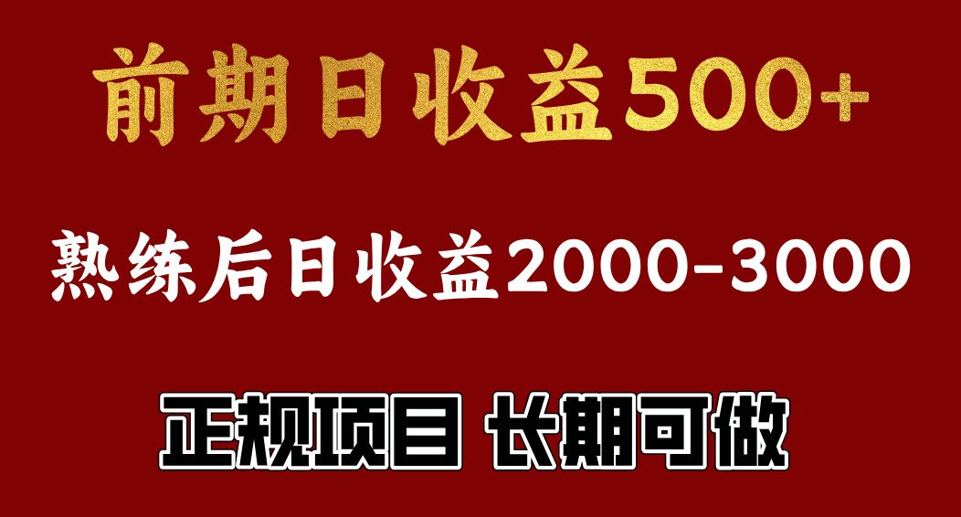 前期日收益500，熟悉后日收益2000左右，正规项目，长期能做，兼职全职都行 - 蓝天网赚-蓝天网赚