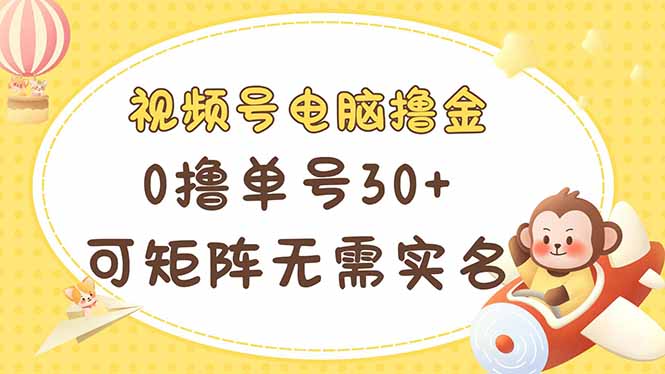 （14220期）视频号电脑撸金 0撸单号30+ 可矩阵 无需实名多号多得-蓝天网创