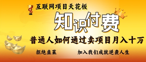 互联网项目天花板，知付付费项目，普通人如何通过卖项目月入十个，拒绝韭菜【揭秘】-蓝天网创