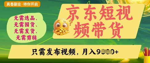京东短视频带货，开启零门槛躺Z新时代【揭秘】-蓝天网创