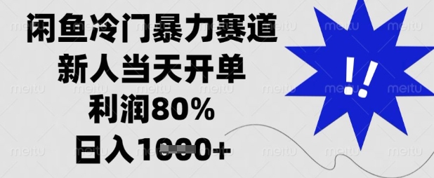 闲鱼冷门暴力赛道，新人当天开单，利润80%，日入数张【揭秘】-蓝天网创